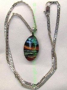 lot 52 image: Sterling Silver Dichroic Glass