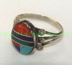 lot 101 image: Sterling Silver Zuni multi gem
