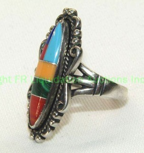 lot 130 image: Sterling Silver Native American multi gemstone