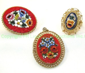 lot 134 image: Italian Venetian gold plated mosaic glass