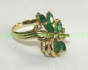 lot 145 image: 14K Gold Emerald and Diamond
