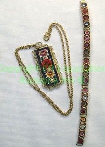 lot 188 image: Italian Venetian gold plated mosaic glass