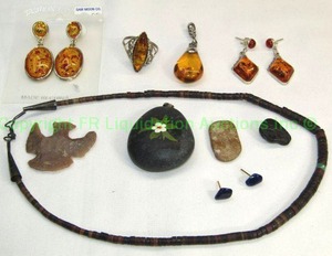 lot 217 image: Faux Amber jewelry