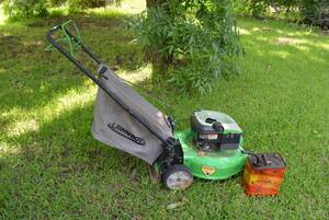lot 7 image: LawnBoy Mower 20 Deck and Gas Can