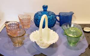lot 57 image: Depression and Uranium Glass Lot, see all Pictures