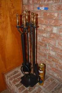 lot 111 image: Fireplace Tool Set and Matches