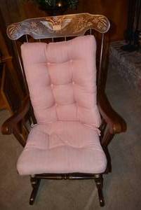 lot 114 image: Lock 1776 Wooden Rocking Chair with Cushions