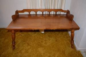 lot 135 image: Vintage Coffee Table with Railing, 36 x 18 x 15 Tall