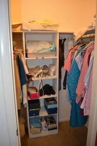 lot 152 image: Contents of Closet Ladies Clothes Mostly Size 10P, Purses and Shoes