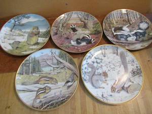 lot 64 image: 5 Franklin Mint animal plates
