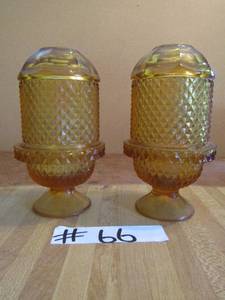 lot 66 image: 2 yellow diamond VIKING Fairy Light glass
