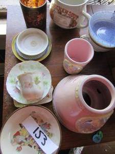 lot 153 image: Lot- angel candle light, porcelain lamp shade, Noritake cup and more