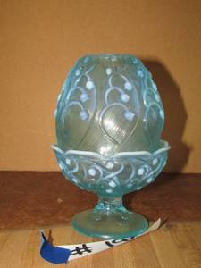 lot 190 image: Fenton Fairy Light Blue Spider Web design