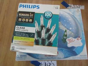 lot 200 image: Philips mini christmas lights clear in box Rudolph music in motion scene NIB