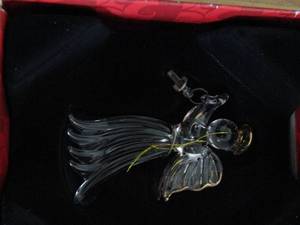 lot 204 image: Christmas angel NIB, 2 glass angels ornaments NIBi