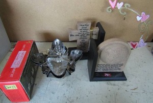 lot 252 image: 2 metal star bowls v day heart tree liberty fall christmas tree set NIB