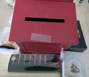 lot 247 image: North pole letterbox   Pier 1 globe ornament    9 bible prophases eagle globe ornament