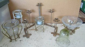 lot 278 image: 5 tier foldable candle dcor  and assorted candle holders