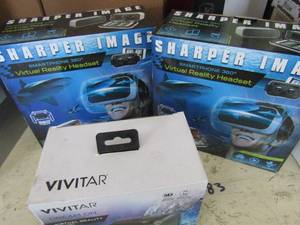 lot 283 image: 2 NIB sharper image virtual reality headsets smartphone 360