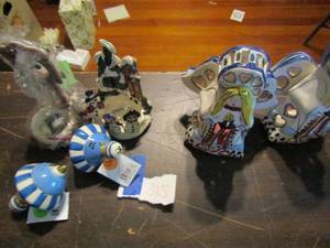 lot 315 image: Blue sky lot- snowmen, angels, liberty bell and dreidels