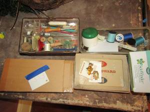 lot 333 image: Sewing lot- thread needlesthimels and more