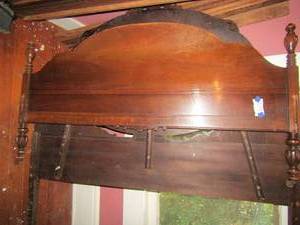 lot 344 image: VINTAGE Full size head and footboard with side rails