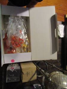 lot 350 image: Mini fall trees 4 ball on stand willow tree angel