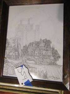 lot 354 image: 2 10x12 art B&W  11x12 frames art