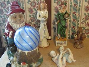 lot 384 image: Blue sky figurine marked Sept. 11, 2001 and other assorted figurines