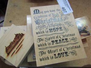 lot 407 image: 7 stamps- harry potter, christmas, etc.