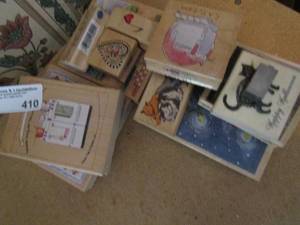 lot 410 image: 15 stamps- Hearts phrases, christmas, etc.