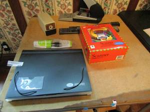 lot 425 image: Office supply lot- scanner file organizer, pencil sharpener 3 USB cable and more