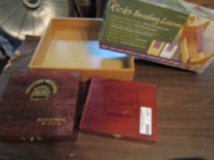 lot 477 image: The Bead Smith beading loom NIB, cigar boxes and wooden tray