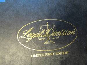 lot 479 image: Legal Decision limited first edition board game. Has wear to it