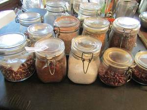 lot 528 image: 12 assorted glass jars with hinges by Fido, Natura, Errmetico Italy Arc france