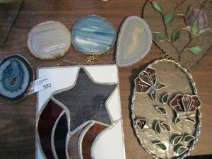 lot 583 image: Lot of 3 stained glass sun catchers