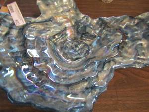 lot 592 image: 3 hands hand painted glass pearl blue bowl made in turkey