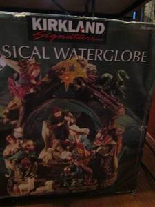 lot 614 image: Kirkland musical water globe Away in a manger inbox