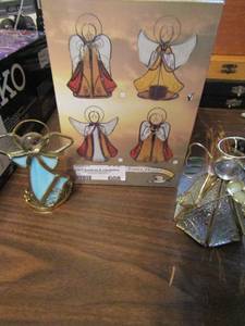 lot 608 image: Angel votive candle holders