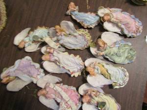 lot 663 image: Celestial angel ornaments collection 10 pieces with real feathers