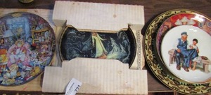 lot 721 image: Collector plates- purrfect bill bellx 2, Norman Rockwell, garden of angels and more