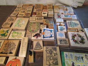 lot 736 image: Large lot of rubber stamps over 50 Wizard of Oz, Halloween, christmas and more