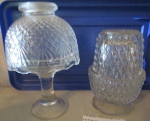 lot 815 image: Fenton fairy light s x 2 clear cut glass