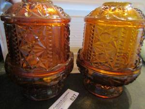 lot 827 image: Fenton fairy lights x2 dark orange