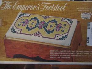 lot 852 image: The emperors foot rest needlepoint kit NIB