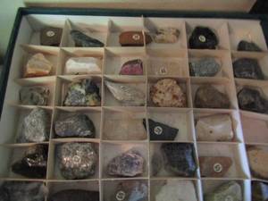 lot 854 image: Raw crystalsstones in case 36 pieces total
