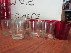 lot 886 image: 18 red and clear votive candle holders