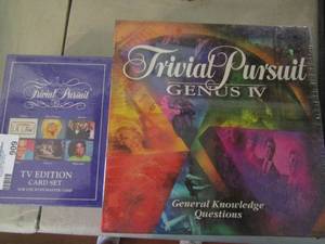 lot 909 image: trivial pursuit TV edition and Genius IV NIB
