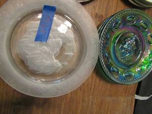 lot 961 image: 3 frosted design plates religious , 3 Betsy ross plates sky lab I the midnight ride