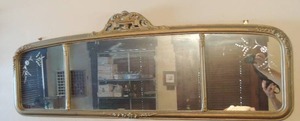 lot 999 image: VINTAGE  MANTLE MIRROR  3 SECTIONS - 54 L X19 H